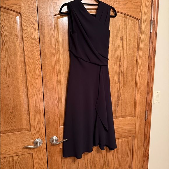 Black Reiss Marlin Wrap Style Midi Dress - Picture 5 of 5